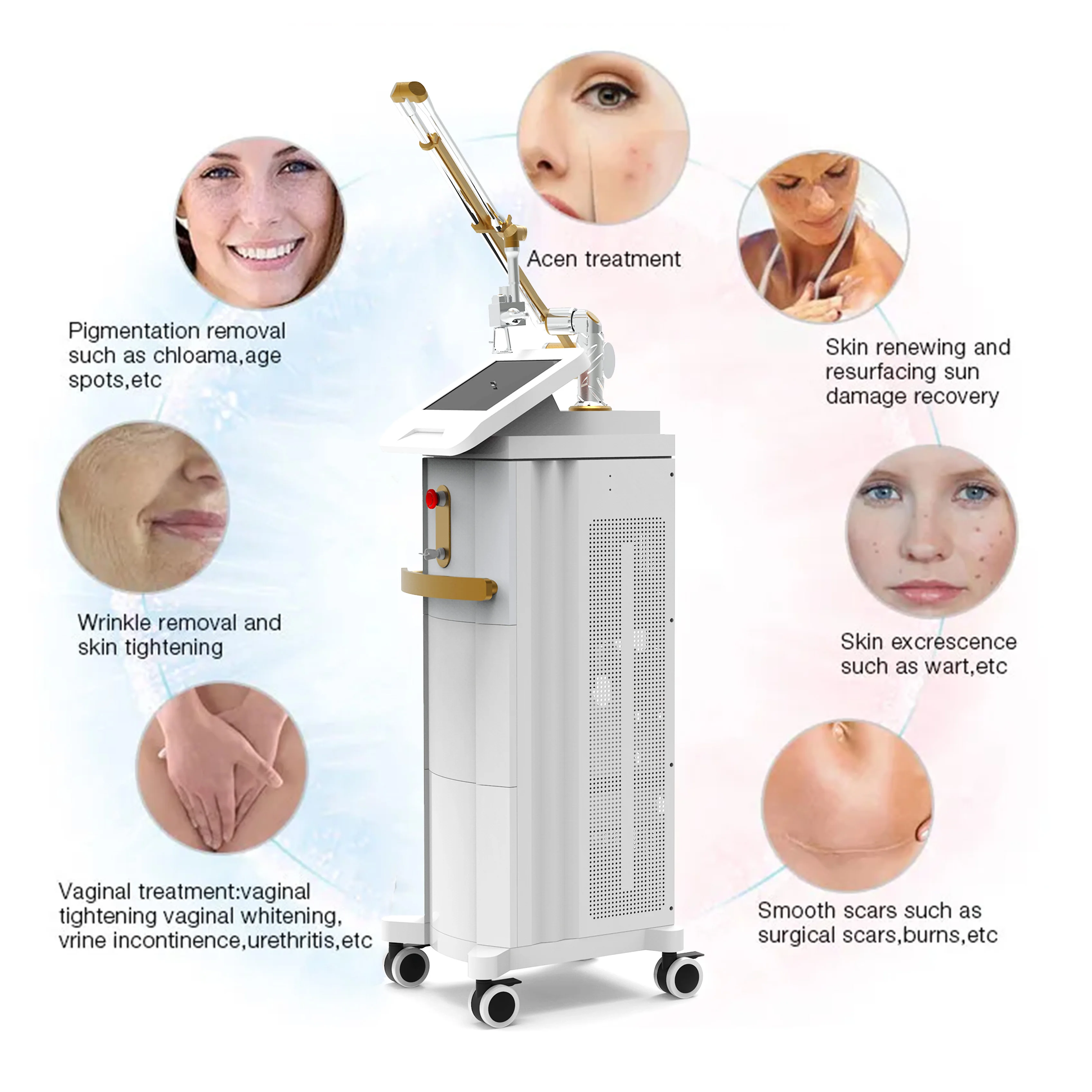 Top Quality Facial Aesthetic Treatments Stretch Mark Removal 10600nm Fraction CO2 Laser Machine for Dermatology Clinic