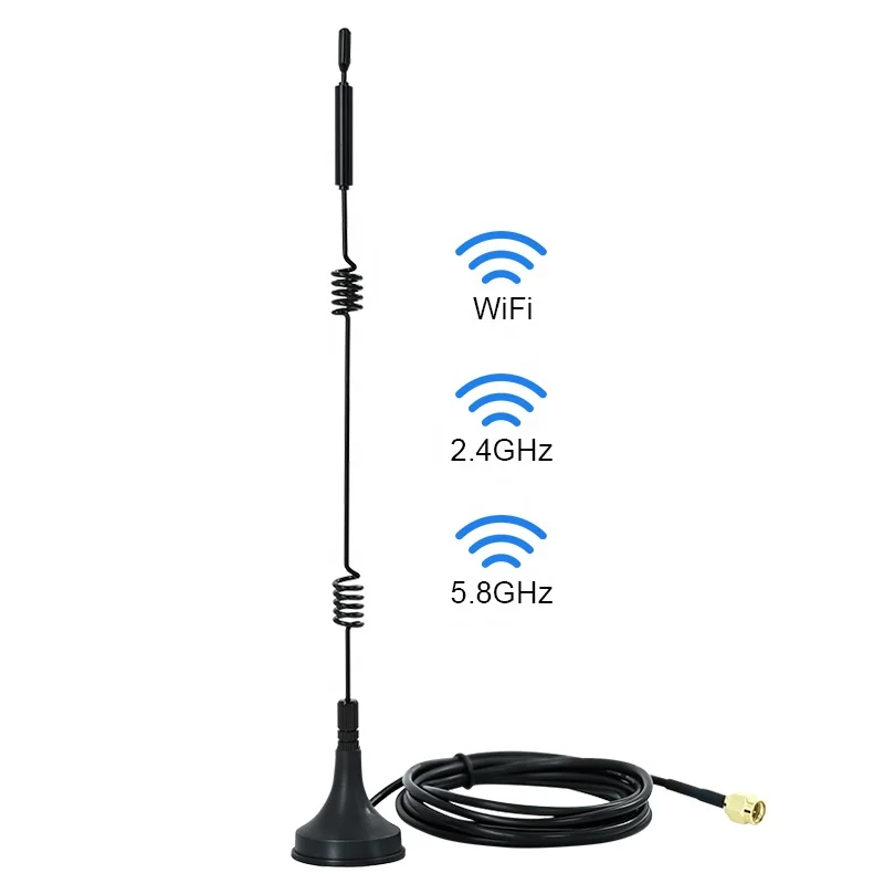 omnidirectional antenna Dual Band WiFi 2.4GHz 5.8GHz 9dBi Magnetic Base RP-SMA Male Antenna for WiFi Router Wireless Network