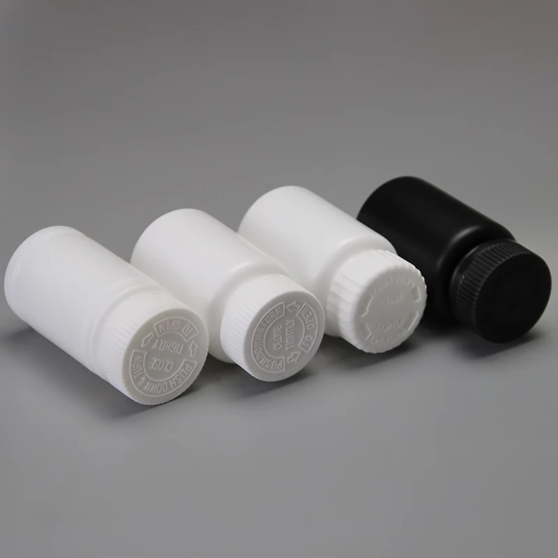 PE White Pharmacy Container Vitamin Supplement medical plastic bottle For Pill Capsule Medical