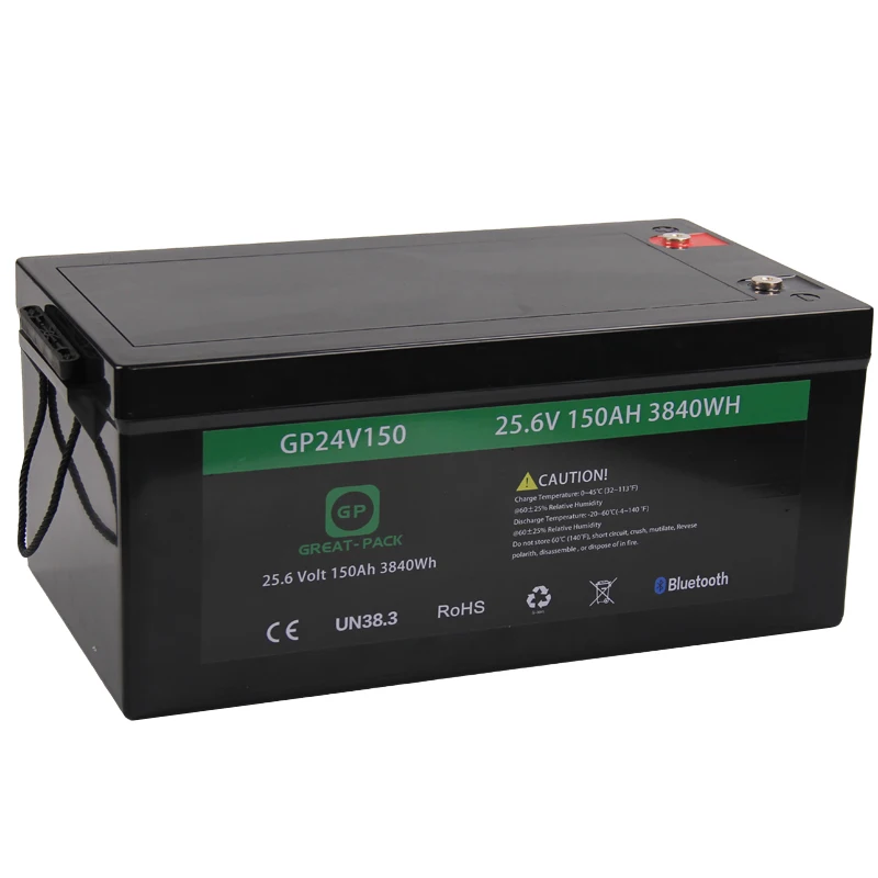 Bluetooth App Monitor portable power station lifepo4 24v 150ah 300ah lithium battery pack
