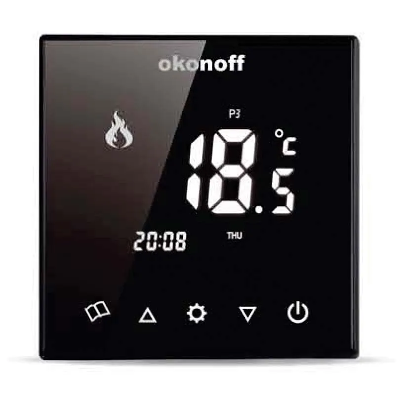 Q8-PW tempered glass touch screen water under floor heating smart room thermostat