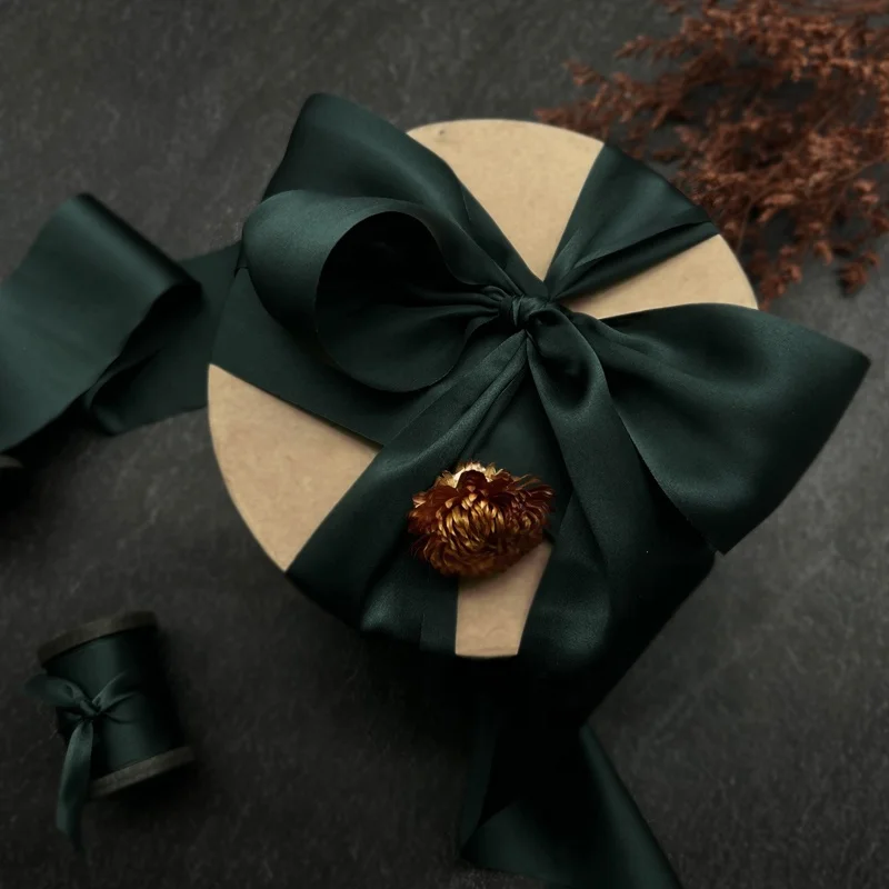 100% pure 2.5 inches craft ribbon fabric cut edge silky retail real silk ribbon for gift wrapping