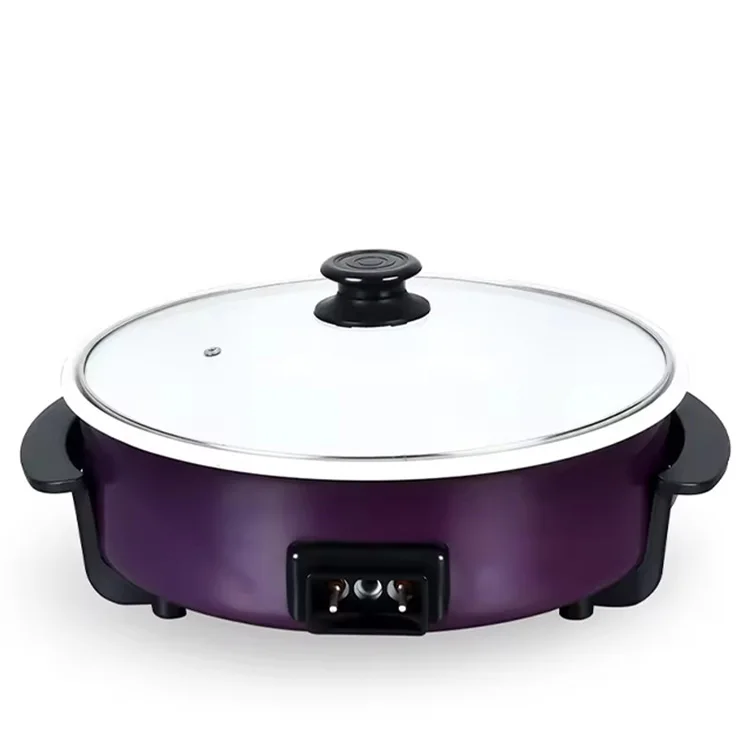 Electric Frying Pan Ceramic Coated Non Stick Pizza Pan Pot Thermostat Control Cookware 1.9L