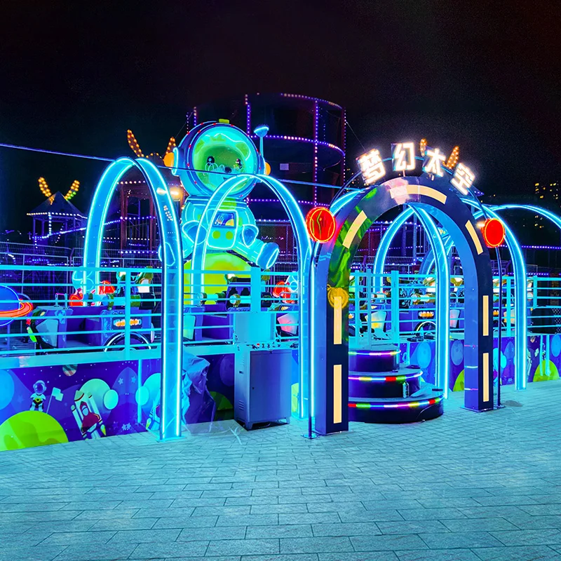 Haojile Mini Outdoor Space Roller Coaster Fun Family Ride on Train with Track for Kids for Amusement Parks and Playgrounds