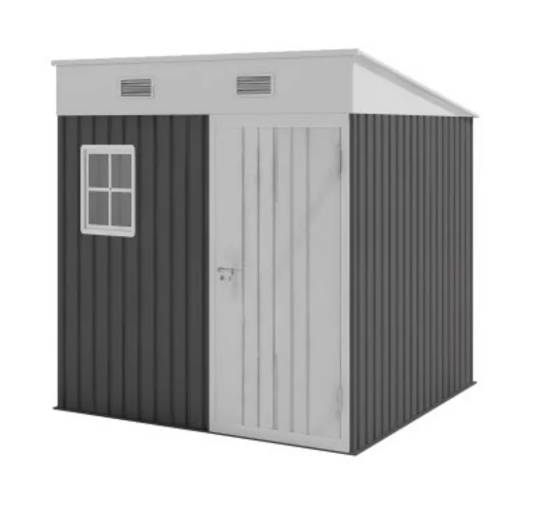 6X4 FT Custom Size Outdoor Storage  Metal Garden Shed Steel Storage House with Lockable Door