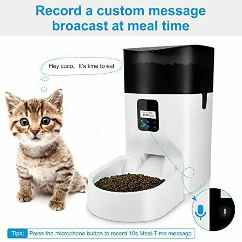 Best Unique Fit Pets Cats Dogs 7L Automatic Pet Dry Food Feeding with Healthy Dispenser Bowls Remote Control App