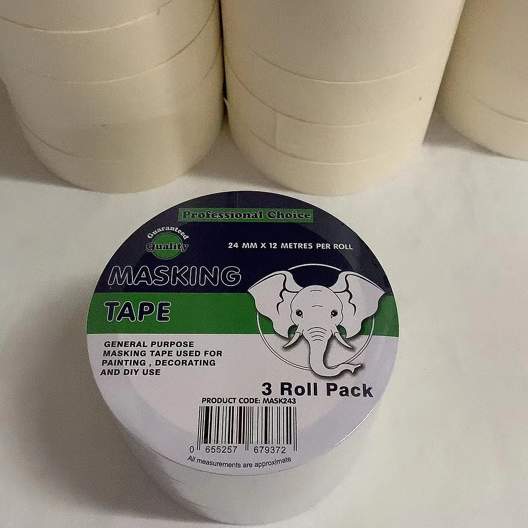 White Painters masking tape for painting 24mm 36mm 48mm 50m jumbo roll automotive yellow color paint paper masking tape for car