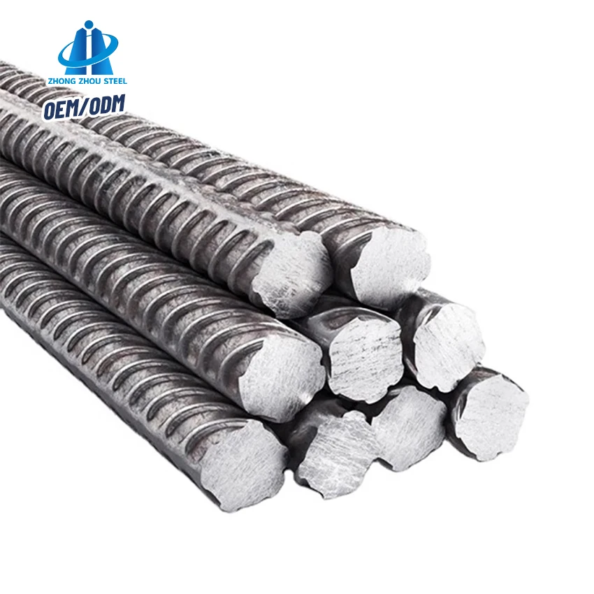 China Supplier  HRB400 HRB500 Hot Rolled Mild Ribbed Iron Rod Tmt Bars Deformed Steel Rebars for Construction Building