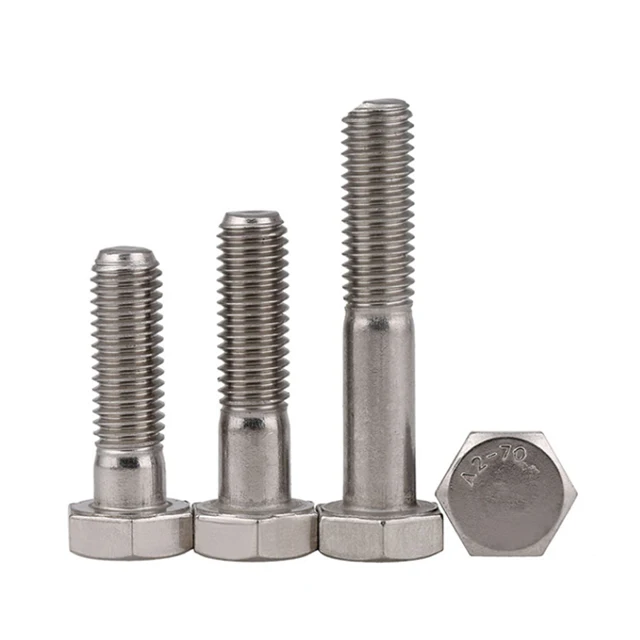 high strength galvanized SEMS DIN933 hex head bolt with nut and spring washers attached M2 to M60