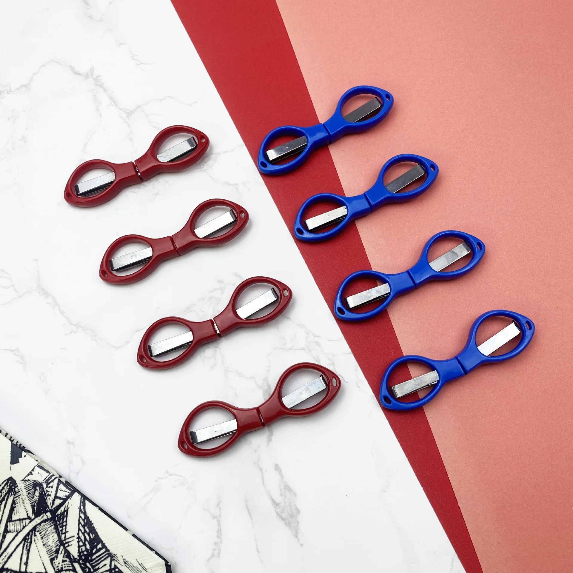 Stainless Steel Pocket Fishing Braid Scissors Folding Glasses Shaped Scissors Fishing Tool