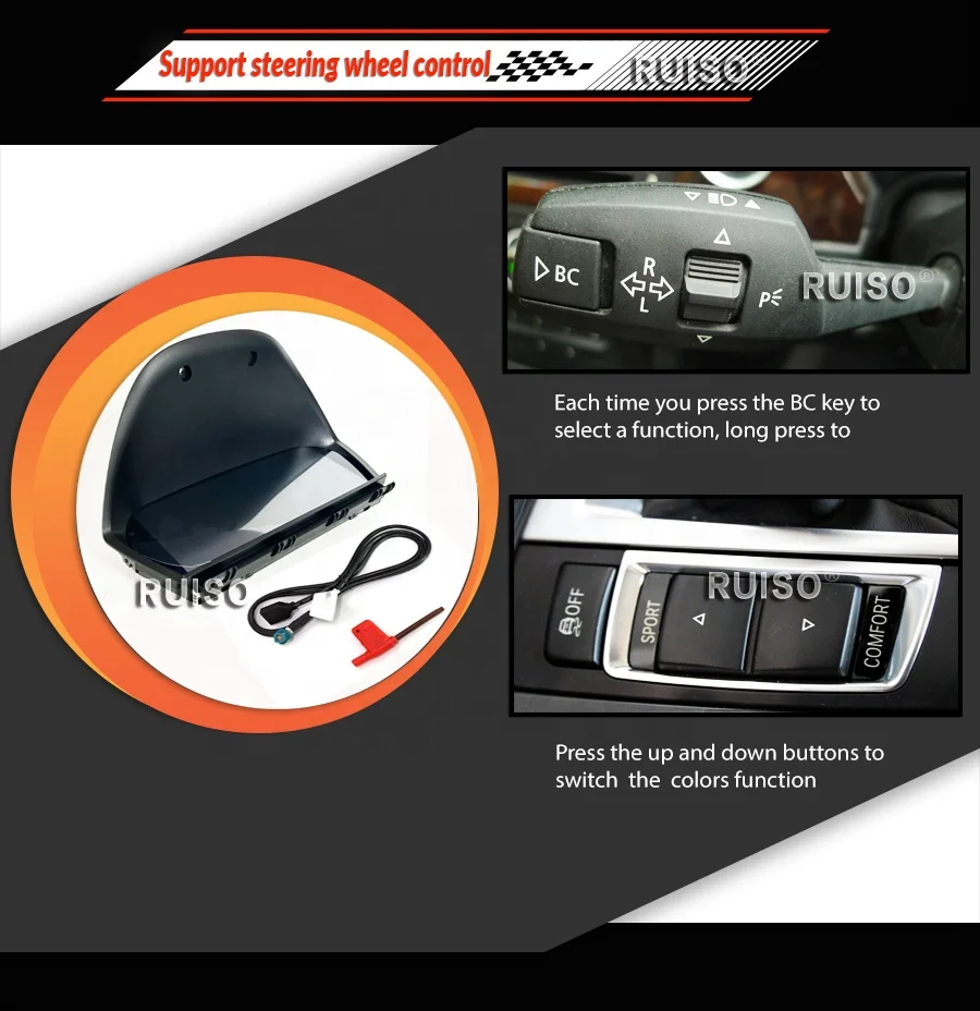 Ruiso Car Digital Instrument  For BMW 1 Series E81 E82 E87 E88 LCD Digital Dashboard monitor Panel Virtual Cockpit Speed Meter