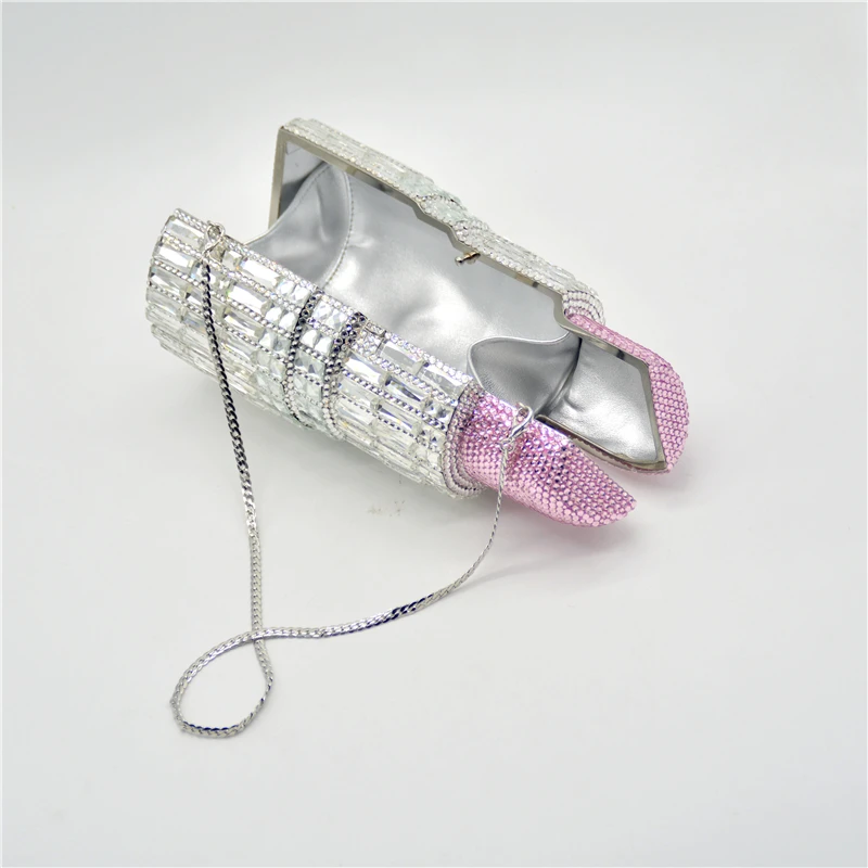  Wholesale Luxury Hot Sale Rhinestone Clutch Crystal Purses Evening Bags Handbag Wedding Diamond Lipstick