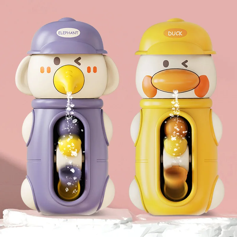New Cute Duck/Elephant Baby Shower Bath Toys Children Water Play Spinner with Suction Cup Waterwheel Games for Kid Bathroom