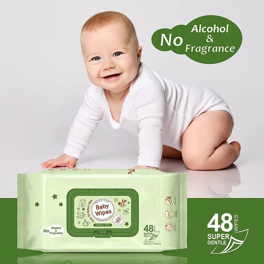Waterwipes Baby Wipe Sensitive Newborn Biodegradable Unscented 48 counts or customized wet wipes baby