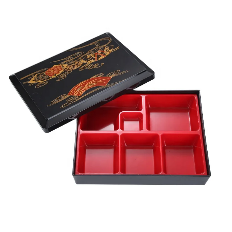 Меламиновые контейнеры для хранения продуктов 5 отделений 27*21 см традиционный японский Ланч-бокс суши