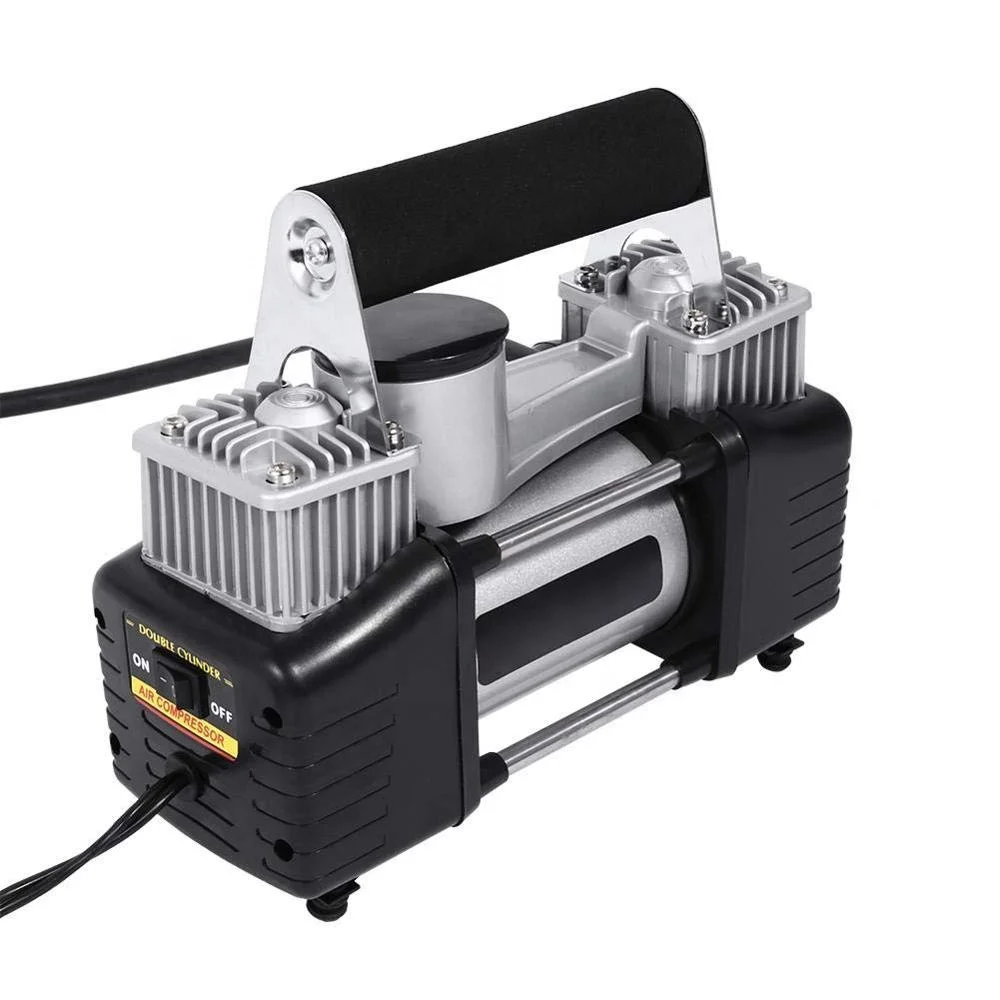 Dual Cylinder Air Compressor Pump Heavy Duty Portable Air Pump Auto 12V Tire Inflator for Car Bicycle and Other Inflatables