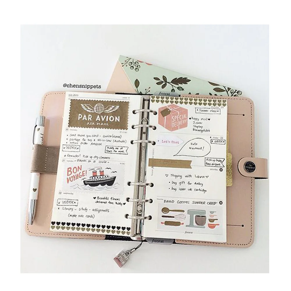 Custom A5 Loose-Leaf Notebook With Elastic band Spiral Notebook Planner Organizer 80 sheets