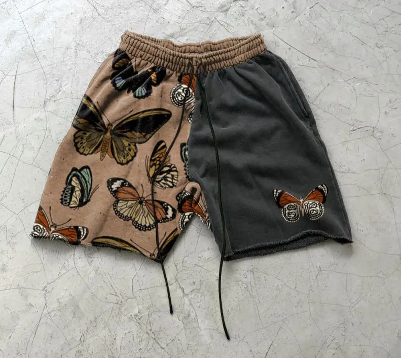 Butterfly fashion print casual sports shorts