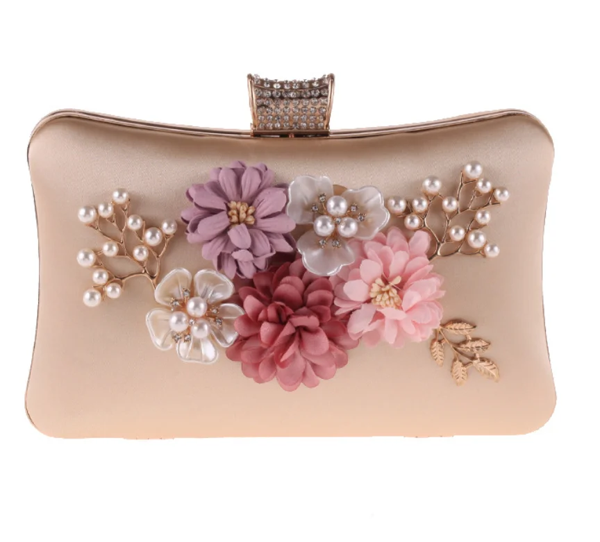 ODM OEM 2023 Pearl Flower clip bag Vintage One Shoulder clutch bag evening bags