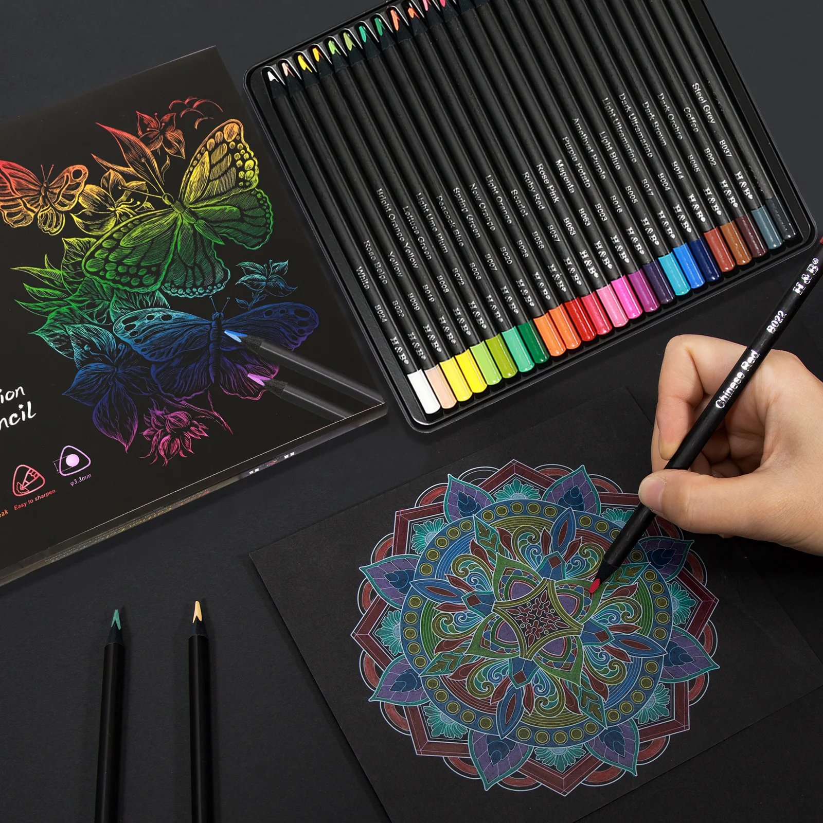 Professional 72-Pack Colored Pencil Set Eco-Friendly Drawing Pencils with Colored Lead for Gifts