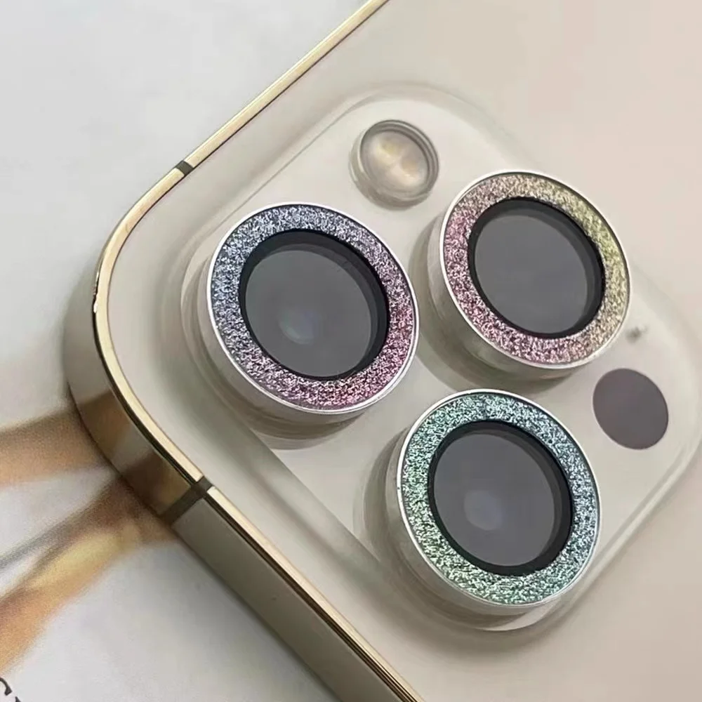 HD Clear 9H Tempered Glass Glitter Diamond Camera Lens Protector For iPhone 11 12 13 13Pro Pro Max 13 Mini 12Pro 11Pro 12mini