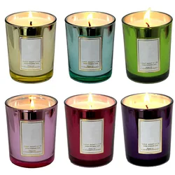 6 Pack Electroplating Colorful Jar Candle Gift Set
