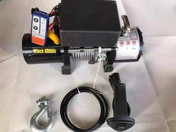  High Quality Truck Jeep Pulling Auto Mini 4500LBS 12v/24v Capstan Electric Winch with Two Remotes Offload 4x4 Car