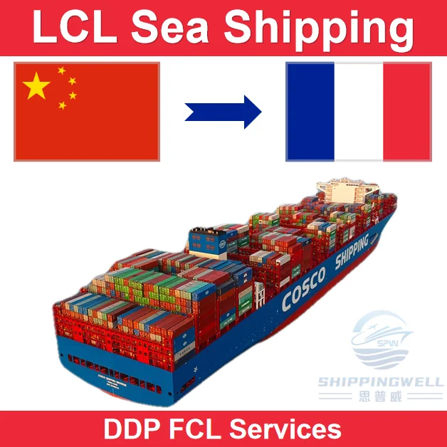 LCL Sea Freight Shipping From Shenzhen Guangzhou Shanghai Ningbo China to France by Door to Door and Customs Clearance Services