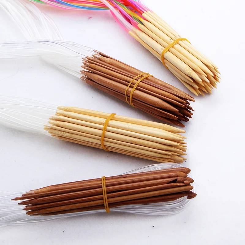 Bamboo Knitting Needles Set Circular Wooden Knitting Needles with Colorful Plastic Cable,Knitting Needle for DIY