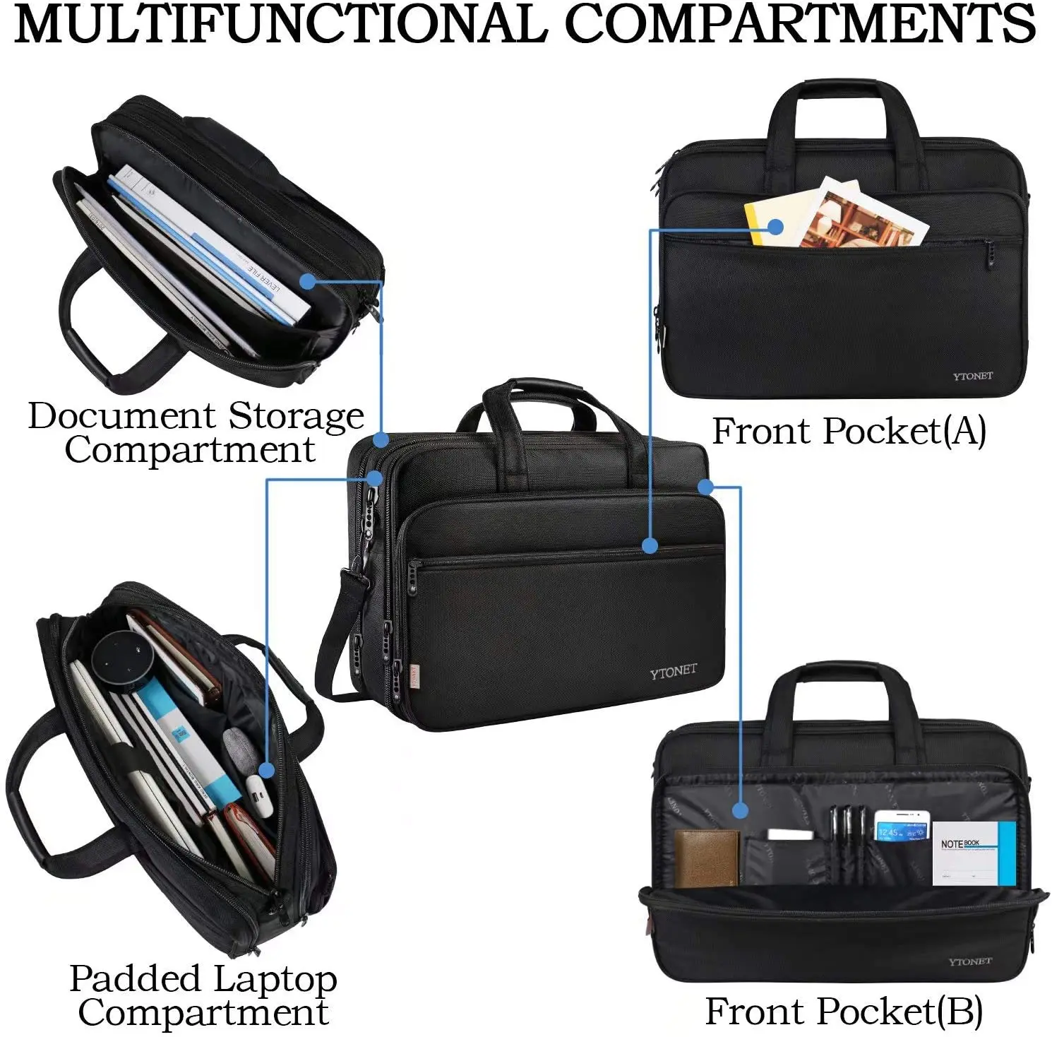 Custom Travel Briefcase Laptop Bag Expandable Large Hybrid Shoulder Bag Water Resistant Business attache case