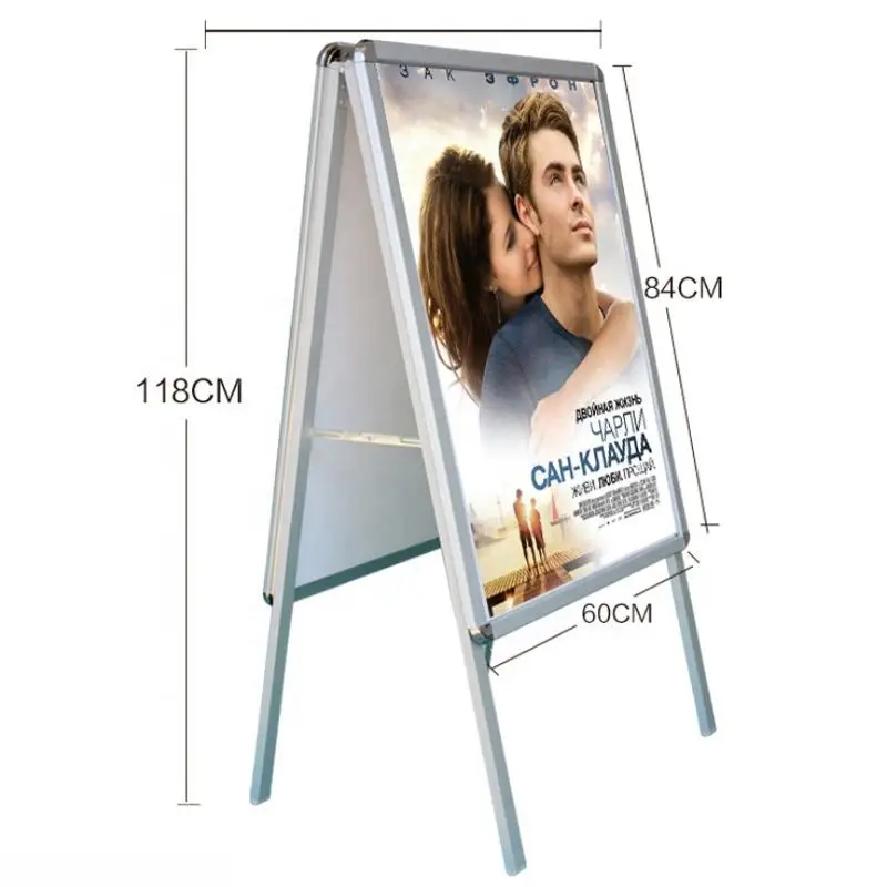 A1 Aluminum Metal Poster Stand Aluminium Sign Outdoor Advertising Display Board A Frame