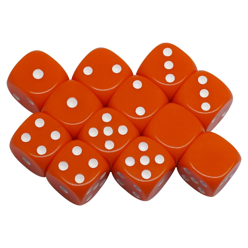 Custom Orange Dot Dice with One Side Blank Gaming 16mm 6 Side Dice
