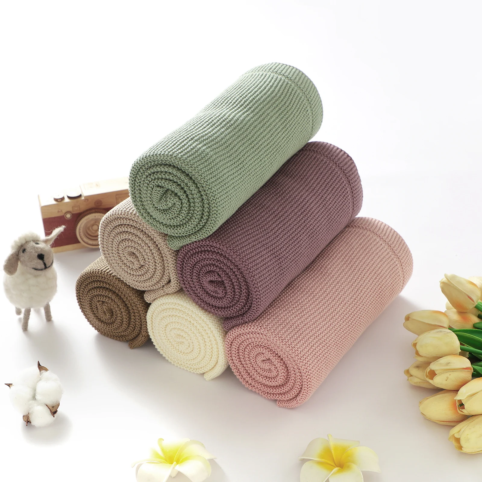 100% cotton baby knitted swaddle wrap blanket 80*100cm
