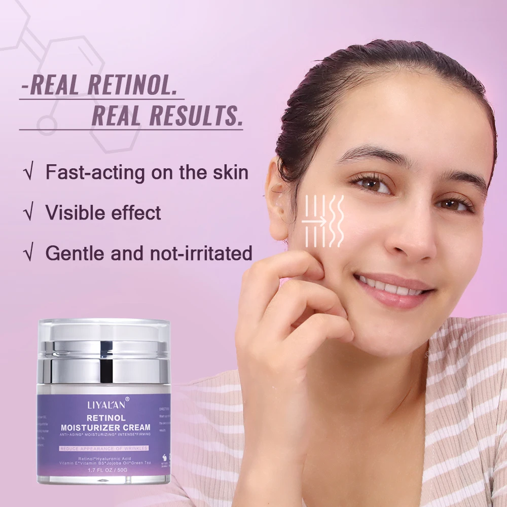 Wholesale OEM Vitamin A Face Cream Anti Aging Wrinkle Whitening Day Night Hyaluronic Acid Collagen Retinol Cream