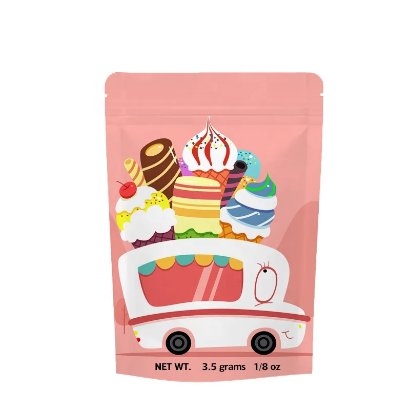Custom Print Matte Reusable Edible Ziplock Child Proof Mylar Bag Stand Up Aluminum Foil Plastic Smell Proof 420 Packaging Pouch