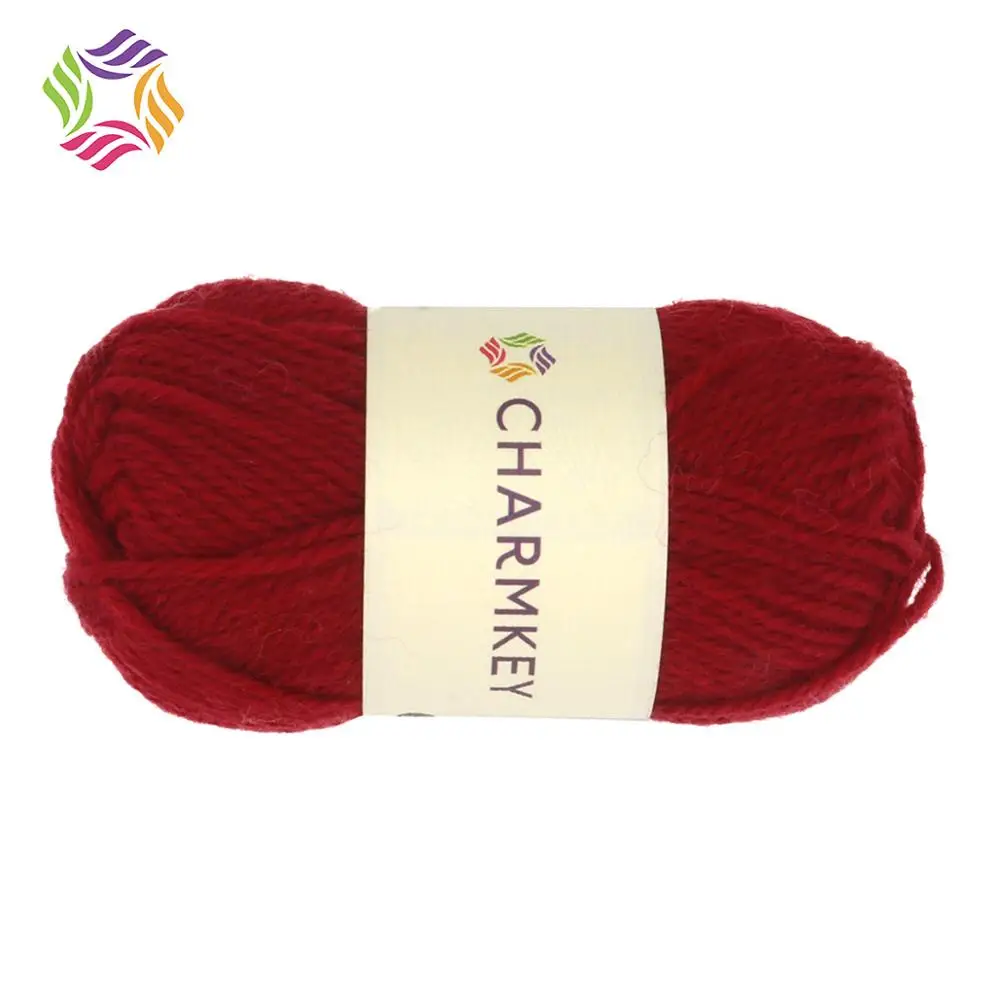 
Charmkey solid color soft rayon 100% wool yarn for hand knitting baby sweater 