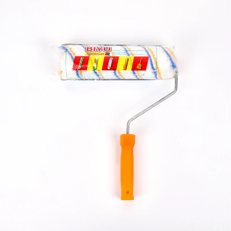 wholesale professional paint roller blue and yellow stripe with orange handle