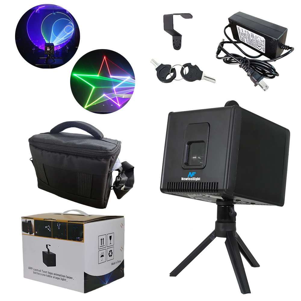Android & iOS App Wireless Control 3W 5W RGB Laser With Battery Powered Animation Writing Laser Light For Dj Disco Club