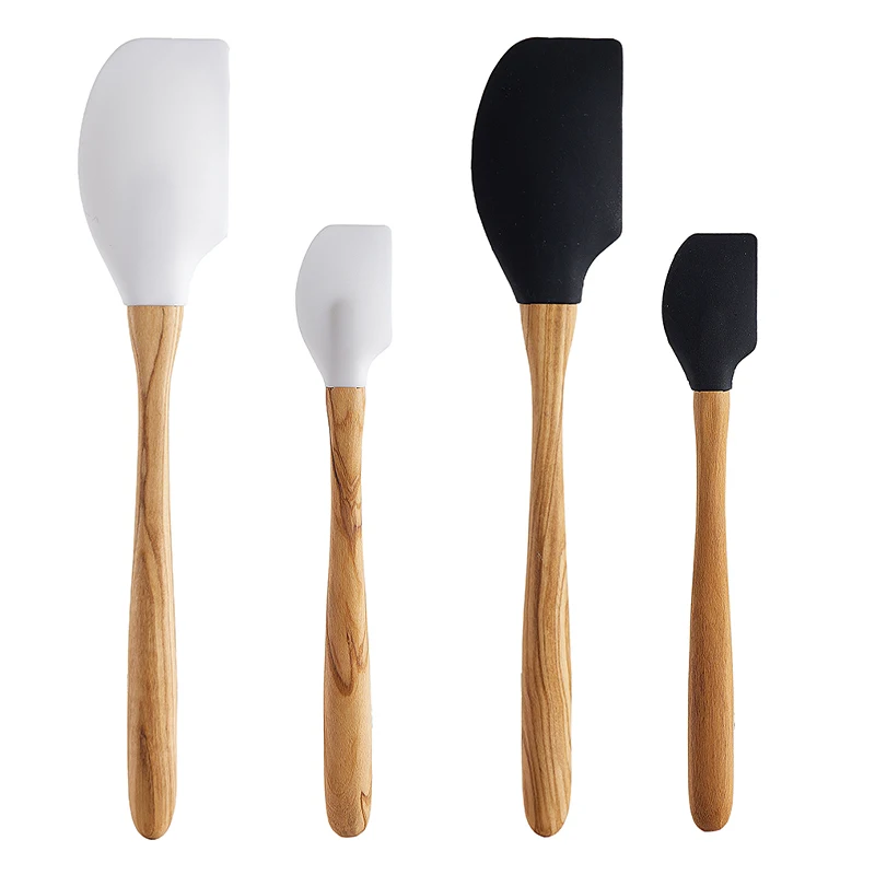 Amazon Hot Selling products Silicone Cooking Utensil Silicone Spatula With Wooden Handle And Wooden Turner For Home Kitchen