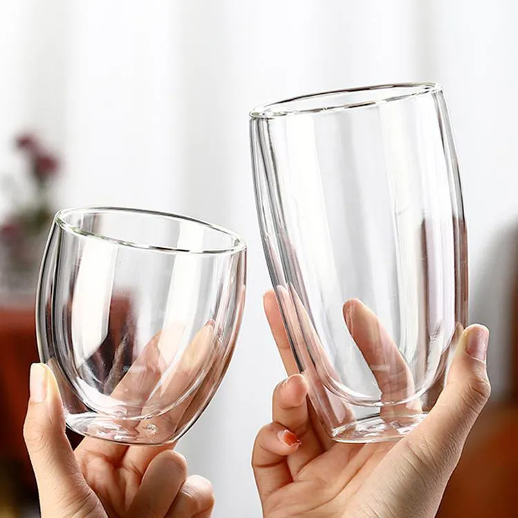 Egg Mug Borosilicate Juice Water Milk Tea Drink Double Wall Glass Coffee Cup Insulated Tumbler