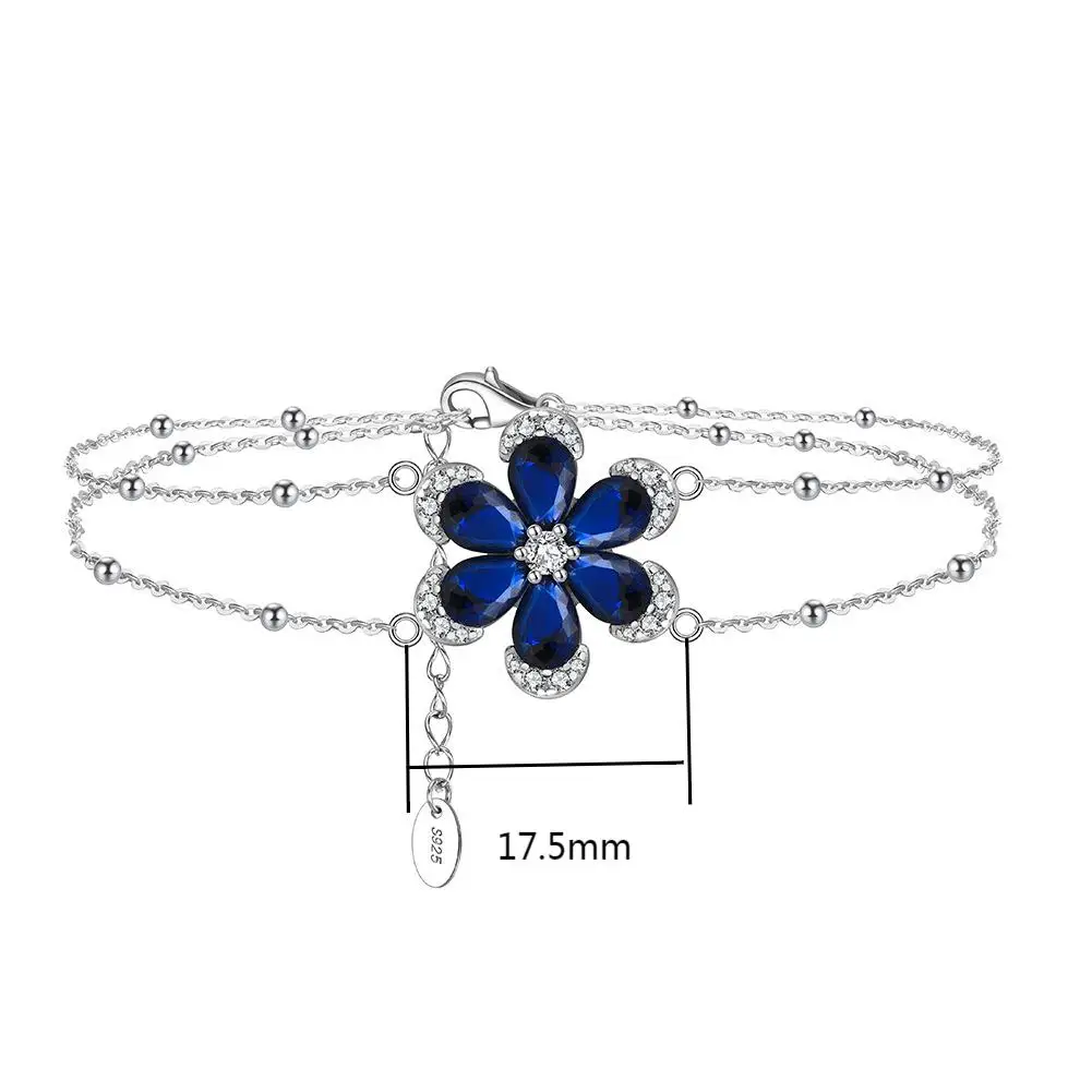 ACME Zircon Earrings Flower Sapphire Europe Hot Sales Set Jewelry 925 Sterling Silver  Pendant Bracelets  for Women Wedding Gift