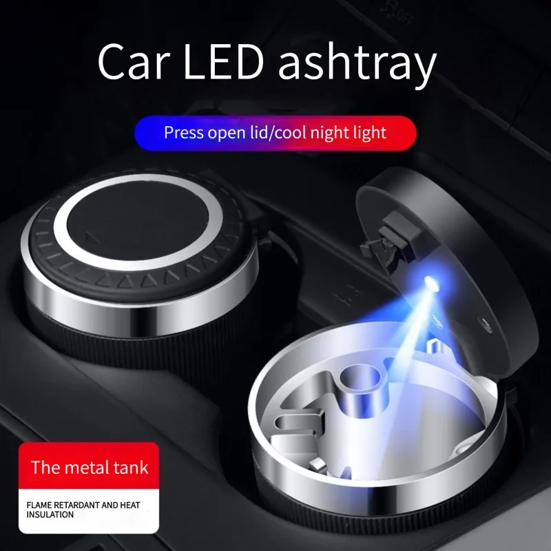 Автомобильные аксессуары для интерьера, индивидуальная Роскошная Автоматическая пепельница с синим светом и зажигалкой для AUDI