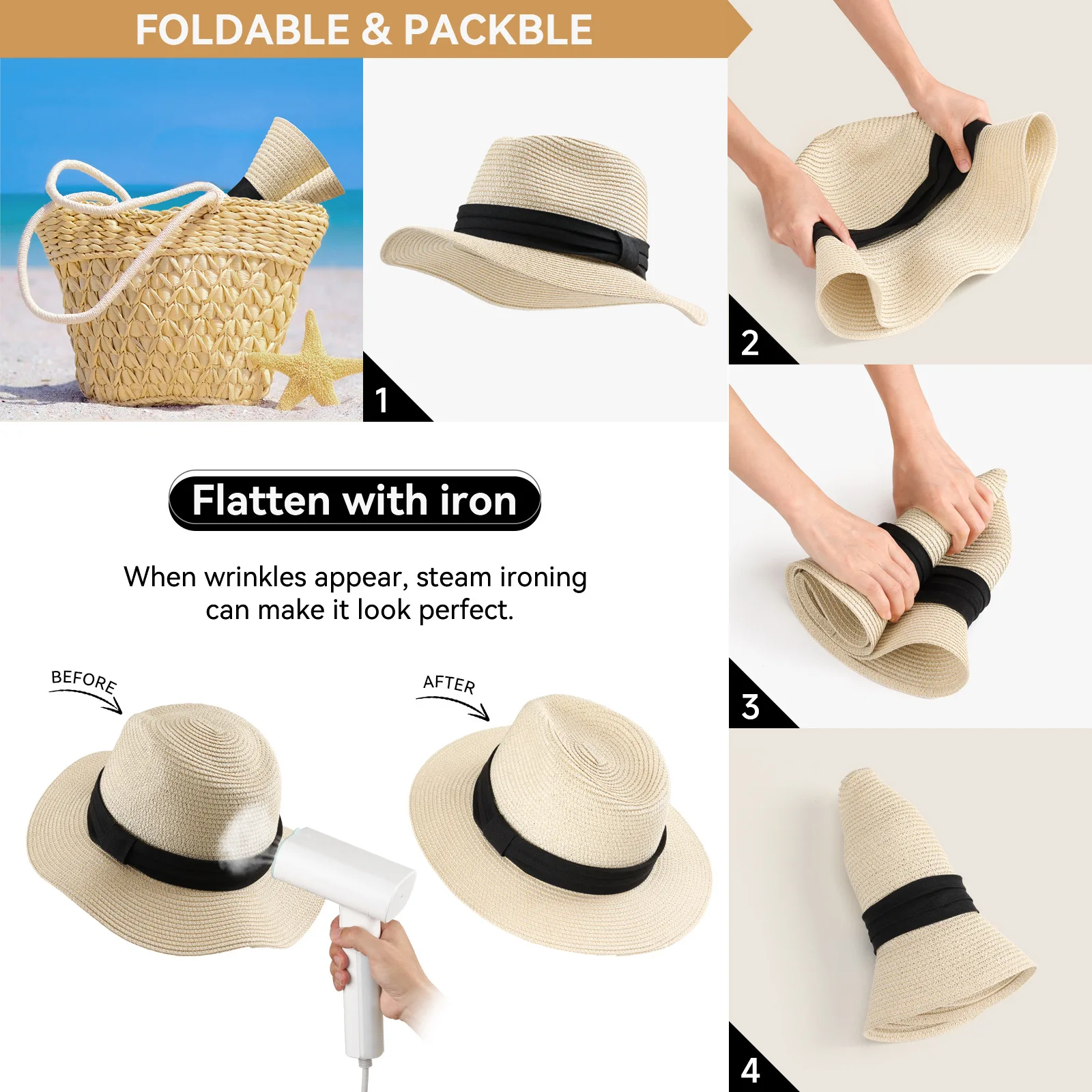 ALLCH High Quality Summer Anti-Ultraviolet Female Straw Hat Custom Logo Woven Paper Design Striped Daily Casual Outdoor Adults