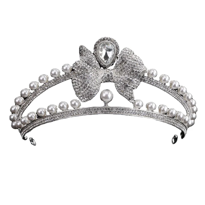 Wholesale Jewelry De Noiva Precio Nupciales Zirconia Pearl Zircon Wedding Crowns Bridal Tiaras Women Hair Accessories For Girls