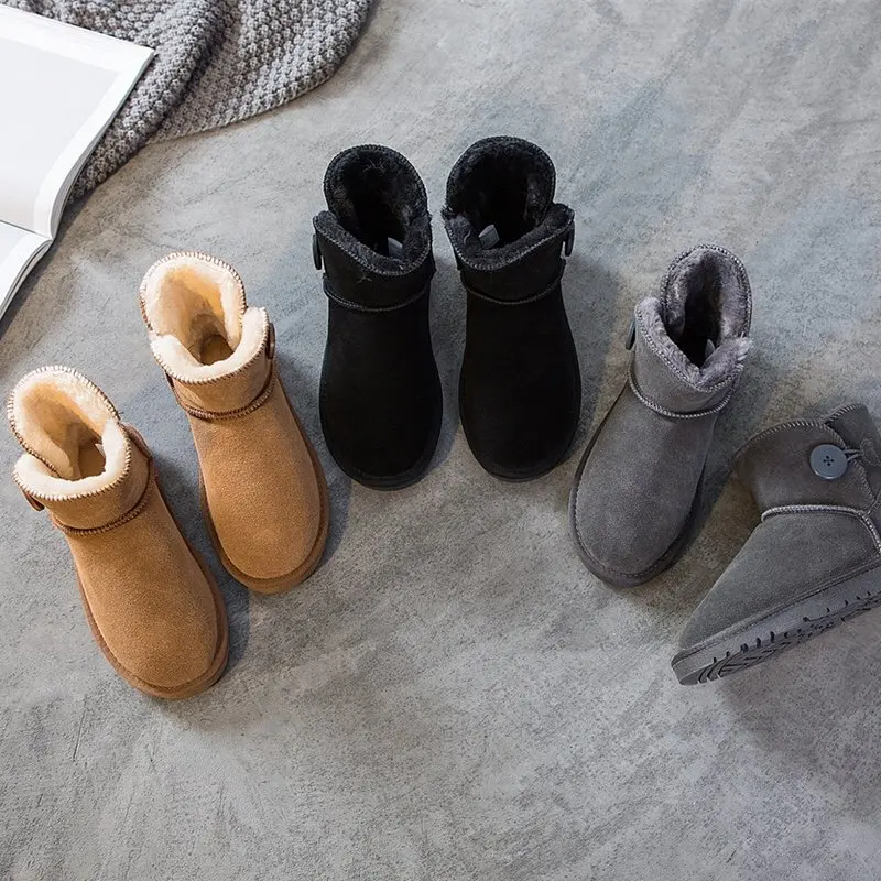 
uggs waterproof snow boots real wool warmth thick-soled fur shoes snow boots women winter boots snow 