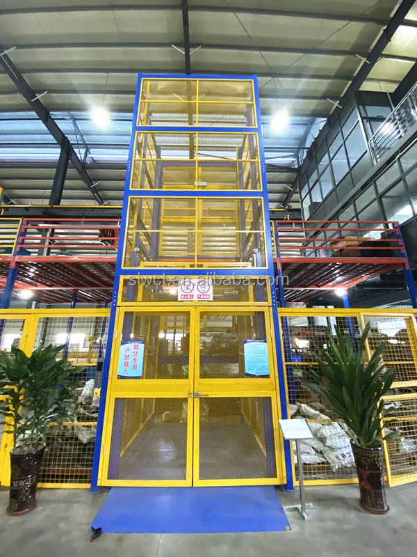 indoor outdoor guide rail elevator cargo lift hydraulic freight cargo elevators