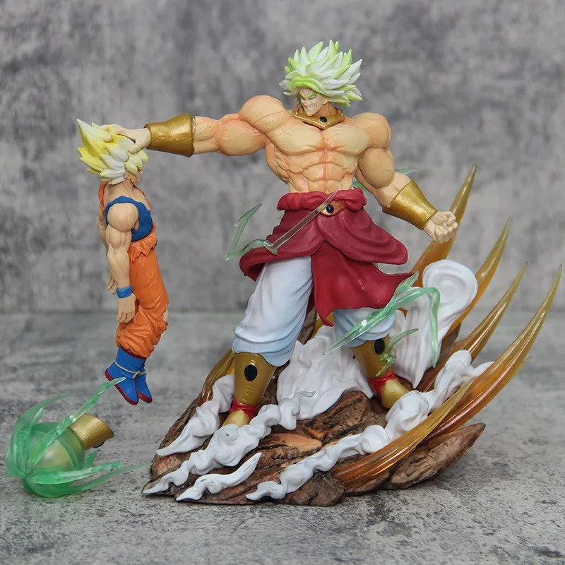 High Quality Dragoned Ball 18cm Broli VS Son Goku Anime Figure Figurine Super Saiyan Statue Collection Model Toy
