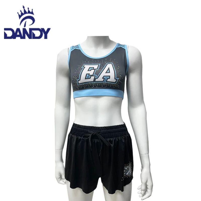 Custom sublimation girls dance training sets workout sets shorts cheer practice wear