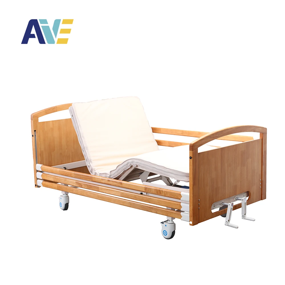 2019 best popular two function rubber wooden home elder care bed