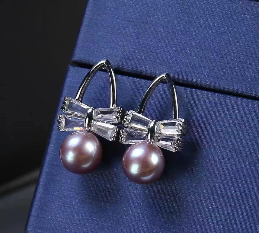 Fashion Button Freshwater Cultured Pearl Earring Pearl Stud Earrings Real Fresh Water Pearl Earrings